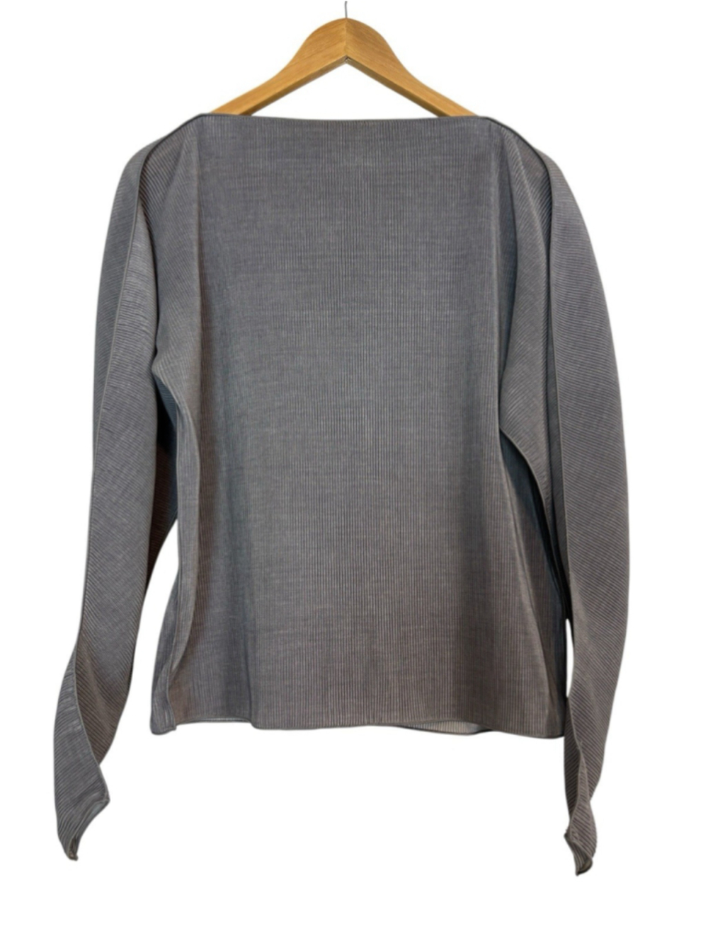 Giorgio Armani Pleated Top Lightweight Gray Boat Neck Dolman Sleeve EU 40 Italy